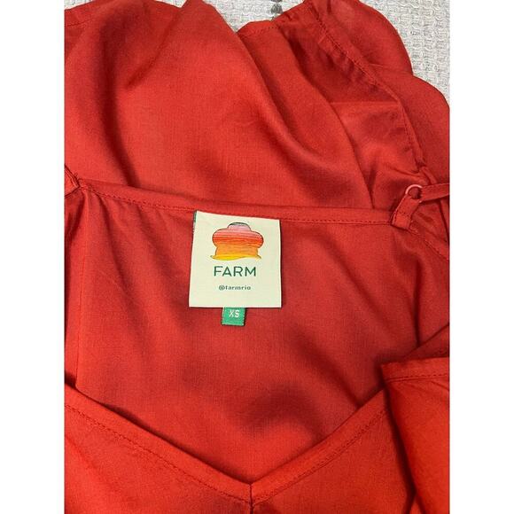 Farm Rio Spaghetti Strap Slip Dress Burnt Orange size XS Sundress Resort wear - Picture 6 of 6